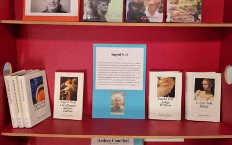 Regal mit Büchern ausgewählter Autor:innen